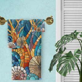 Coral Reef Mosaik Art Badhandtuch Set