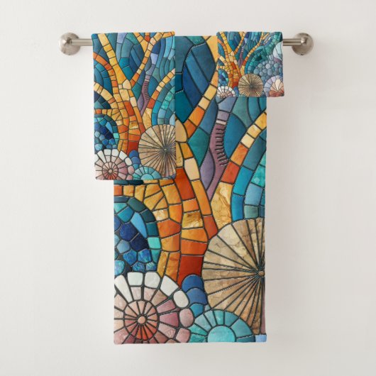 Coral Reef Mosaik Art Badhandtuch Set (Insitu)