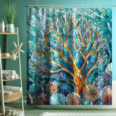Coral Reef Mosaik Art Duschvorhang