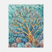 Coral Reef Mosaik Art Fleecedecke (Vorderseite)