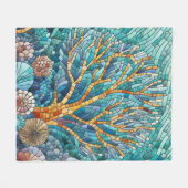 Coral Reef Mosaik Art Fleecedecke (Vorderseite (Horizontal))