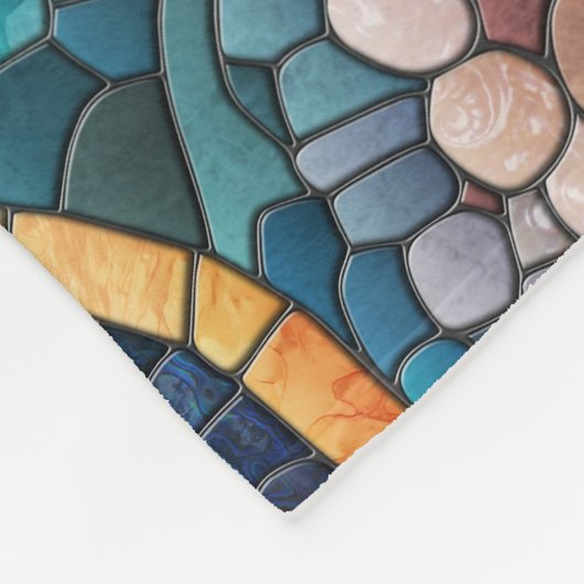 Coral Reef Mosaik Art Fleecedecke (Ecke)