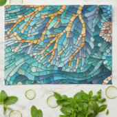 Coral Reef Mosaik Art Geschirrtuch (Gefaltet)