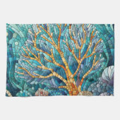 Coral Reef Mosaik Art Geschirrtuch (Horizontal)
