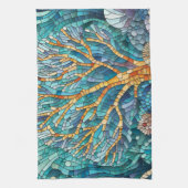 Coral Reef Mosaik Art Geschirrtuch (Vertikal)