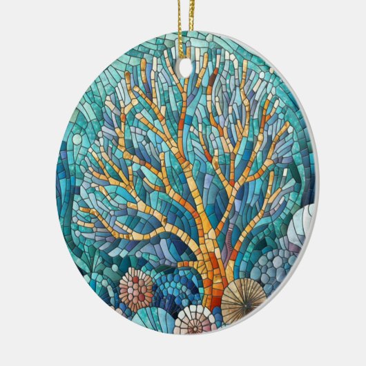 Coral Reef Mosaik Art Keramik Ornament (Links)