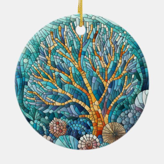 Coral Reef Mosaik Art Keramik Ornament (Hinten)