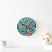 Coral Reef Mosaik Art Runde Wanduhr (Zuhause)