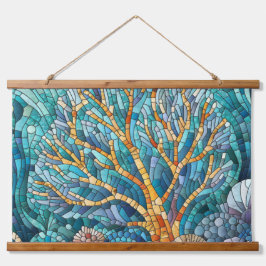 Coral Reef Mosaik Art Wandteppich Mit Holzrahmen