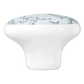 Coral Reef & Muscheln Beach Blue Gray Keramikknauf (Seitenansicht)