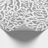 Coral Reef Muster in Grau und Weiß Geschenkpapier (Ecke)
