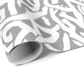 Coral Reef Muster in Grau und Weiß Geschenkpapier (Rolleneckpunkt)