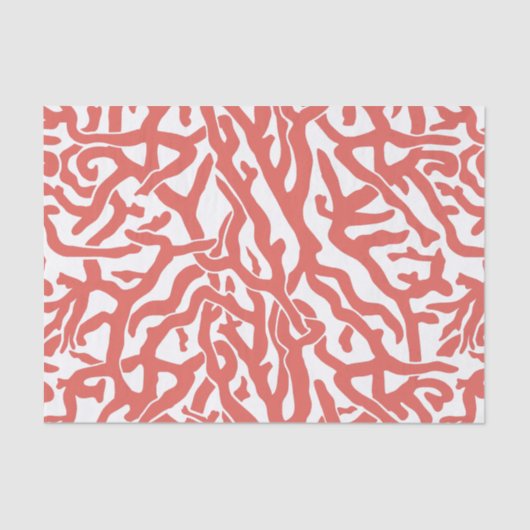 Coral Reef Muster nautical Coral Pink White Seidenpapier (Vorderseite)