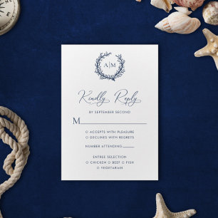 Coral Reef Nautical Wedding RSVP Karte