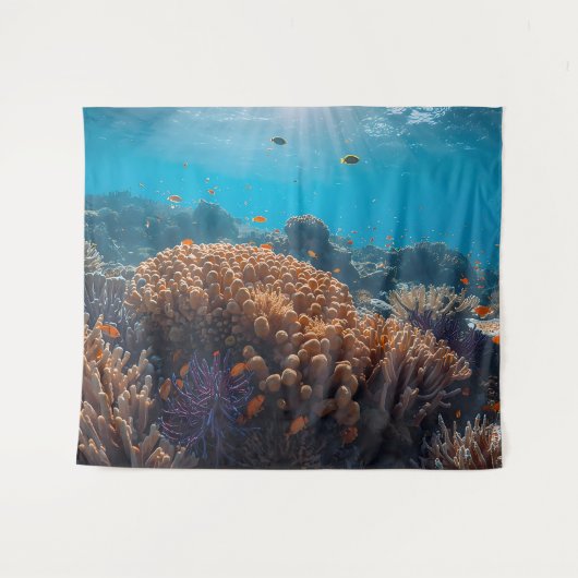 Coral Reef Ocean Tapestry Wandteppich (Vorderseite (Horizontal))