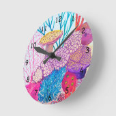 Coral reef runde wanduhr (Winkel)