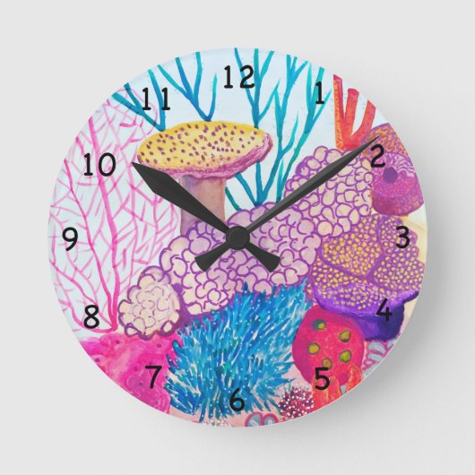 Coral reef runde wanduhr (Vorderseite)