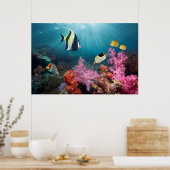 Coral Reef Scenery Moorish Idol Poster (Küche)