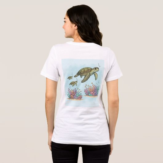 Coral Reef Sea Turtle Tee (Rückseite voll)