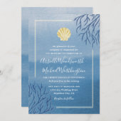 Coral Reef Seashell Beach Einladungen für Hochzeit (Vorne/Hinten)