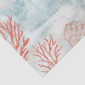 Coral Reef Seashells & Aqua Waves Pattern (7) Seidenpapier (Detail)