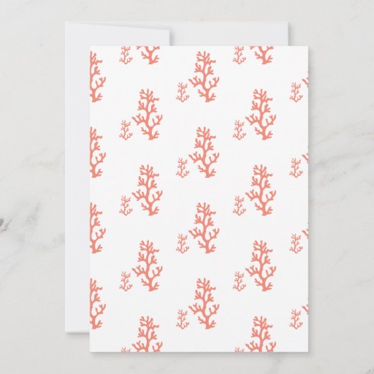 Coral Reef Seepferd Hochzeit Einladung (Rückseite)