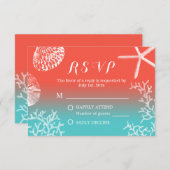 Coral Reef Starfish Beach Hochzeitungs-UAWG RSVP Karte (Vorne/Hinten)