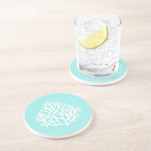 Coral Reef Strandfarben Throw Kissen Getränkeuntersetzer (Seite)