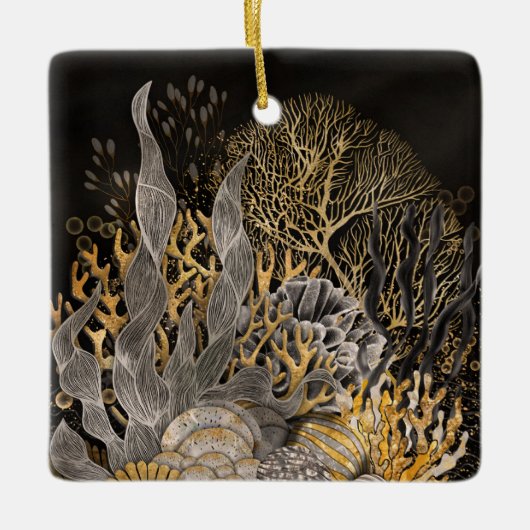 Coral Reef - Symphony - Gold and Pearl Keramikornament (Vorderseite)