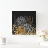 Coral Reef - Symphony - Gold and Pearl Quadratische Wanduhr (Zuhause)