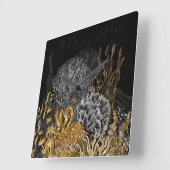 Coral Reef - Symphony - Gold and Pearl Quadratische Wanduhr (Winkel)