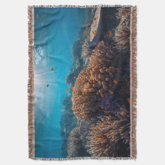 Coral Reef Throw Blanket Decke (Vorderseite Vertikal)