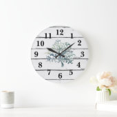 Coral Reef Türkis Beach Deco Rustc Shiplap Große Wanduhr (Zuhause)