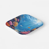 Coral Reef Under the Sea Ocean Painting Pappteller (Gewinkelt)