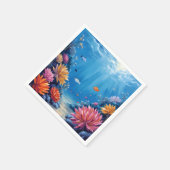 Coral Reef Under the Sea Ocean Painting Serviette (Ecke)