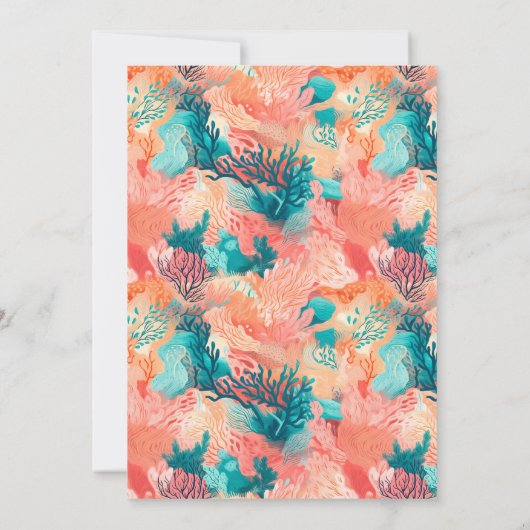 Coral Reef Vibrant Wedding Einladung (Rückseite)