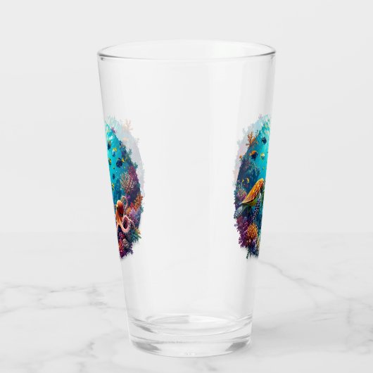 Coral Reef Vignette Glas (Rechts)