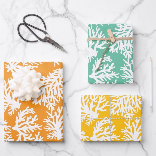 Coral Reefs Beach Summer Wedding Geschenkpapier Set (Vorderseite)