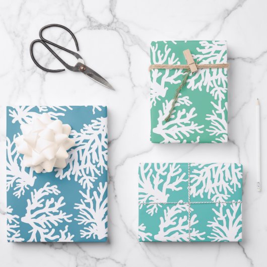 Coral Reefs Beach Summer Wedding Geschenkpapier Set (Vorderseite)