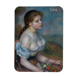 CORAL~ RENOIR ~ Junges Mädchen mit Gänseblümchen ~ Magnet
