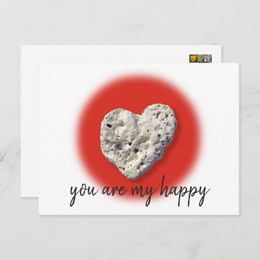 Coral Rock Heart Sie sind mein glückliches Skript Postkarte (Vorne/Hinten)