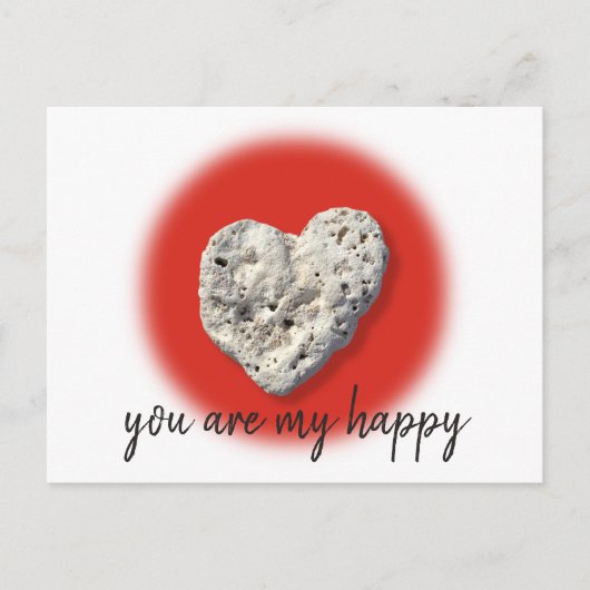Coral Rock Heart Sie sind mein glückliches Skript Postkarte (Vorderseite)