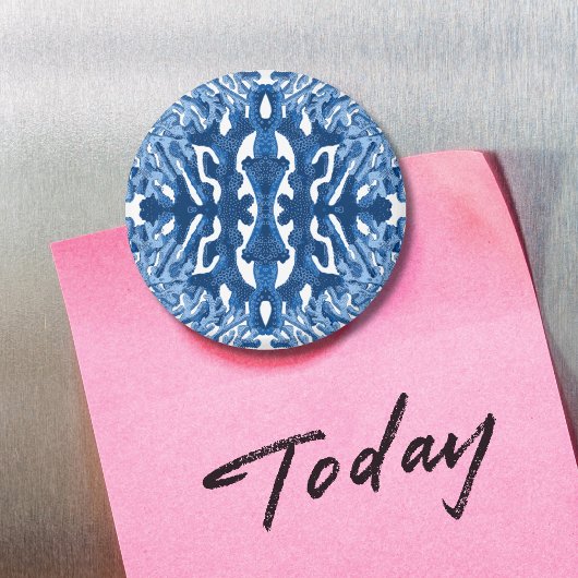 Coral Rococo in Blau Indigo Option 2 Magnet