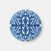 Coral Rococo in Blau Indigo Option 2 Magnet (Vorne)