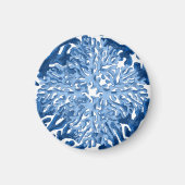 Coral Rococo in Blue Indigo Option 1 Magnet (Vorne)