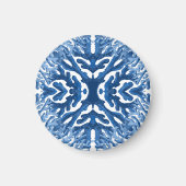 Coral Rococo in Blue Indigo Option 3 Magnet (Vorne)