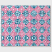 Coral Rococo in Pink and Aqua Geschenkpapier (Flach)