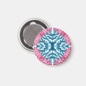 Coral Rococo in Pink and Aqua Option 3 Magnet (Vorderseite/Rückseite)