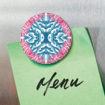 Coral Rococo in Pink and Aqua Option 3 Magnet