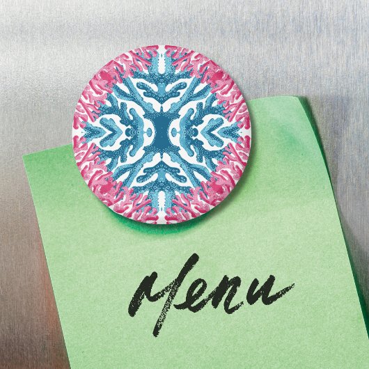 Coral Rococo in Pink and Aqua Option 3 Magnet